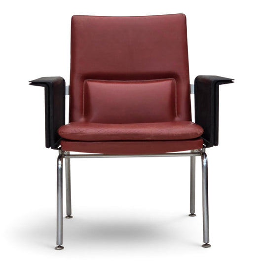 1970s, Danish armchair by Arne Vodder, furniture leather, chrome steel.