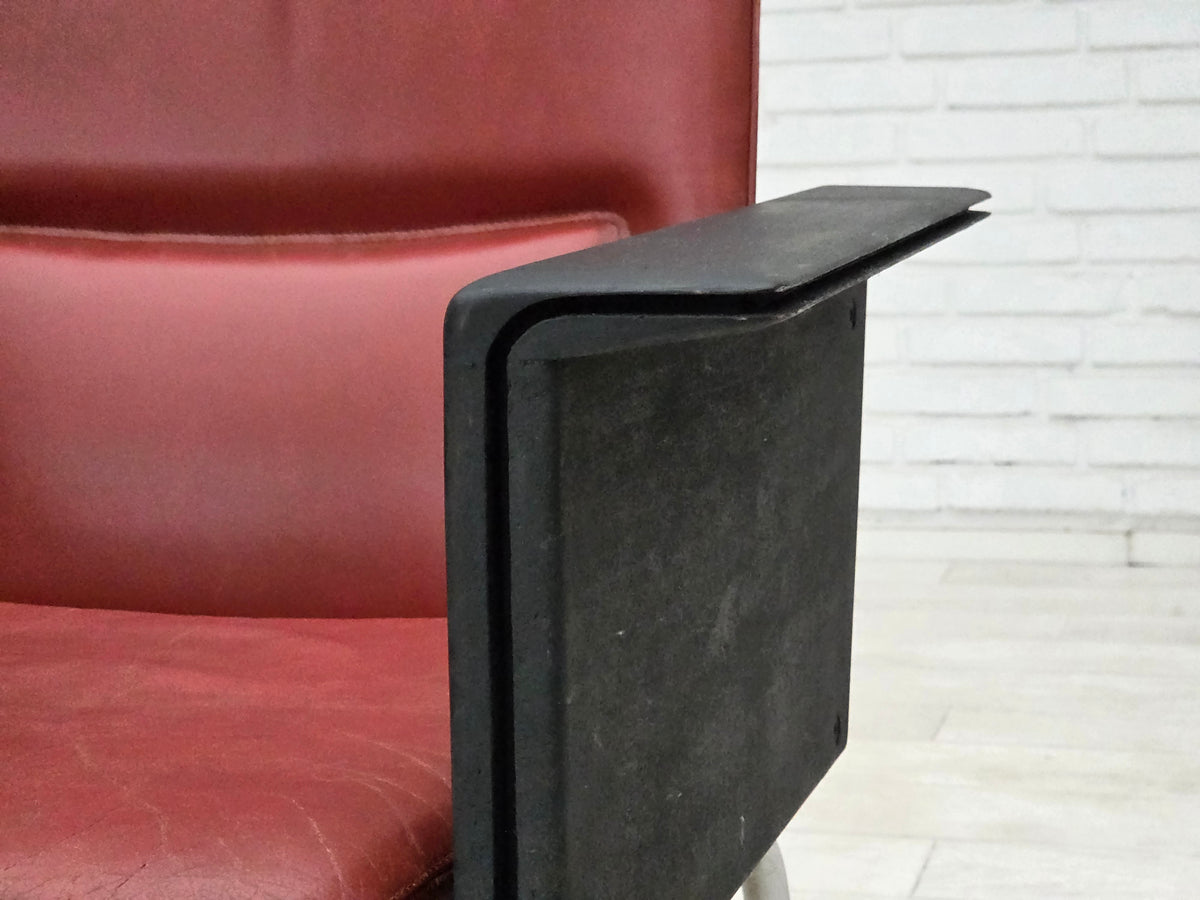 1970s, Danish armchair by Arne Vodder, furniture leather, chrome steel.