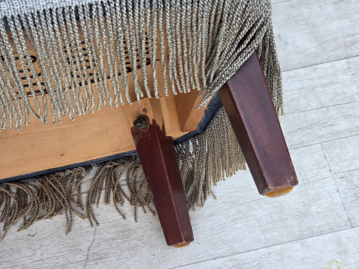 1970s, Danish 2-seater sofa, furniture velour, beech wood.