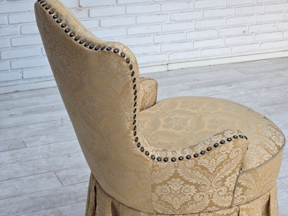 1960s, Danish cocktail lounge chair, jacquard fabric, beech wood.