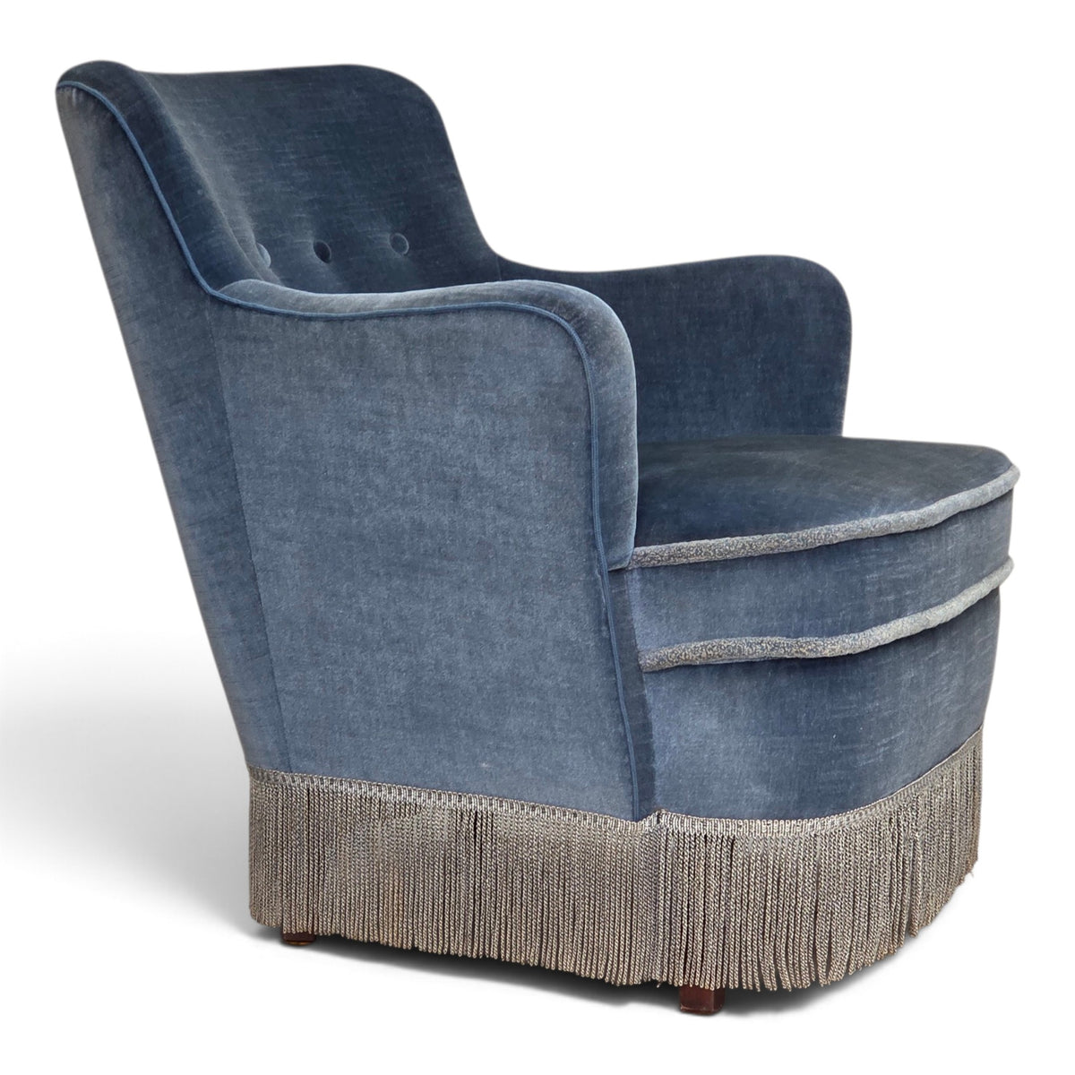 1970s, Danish armchair, furniture velour, beech wood.