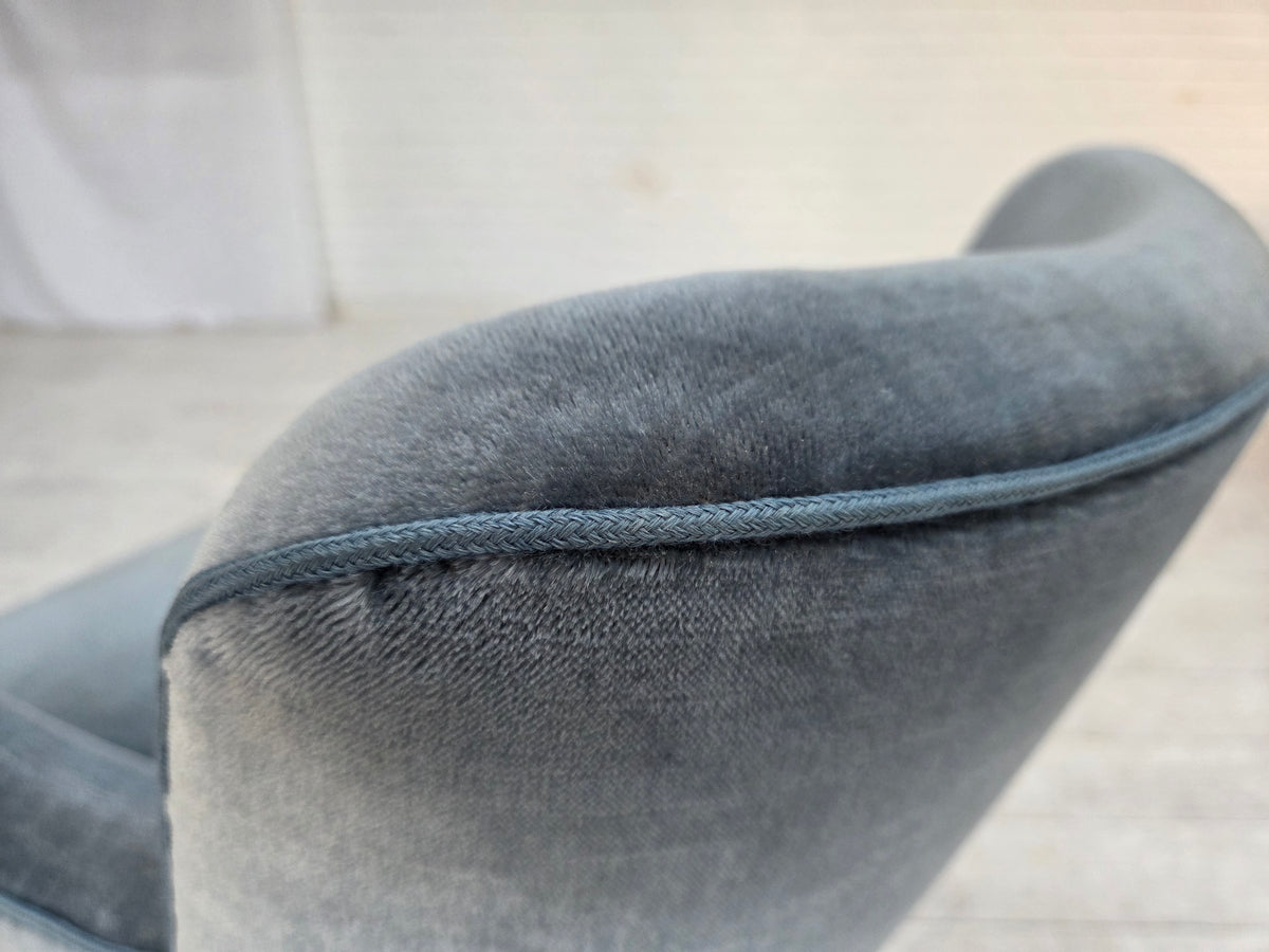 1970s, Danish armchair, furniture velour, beech wood.