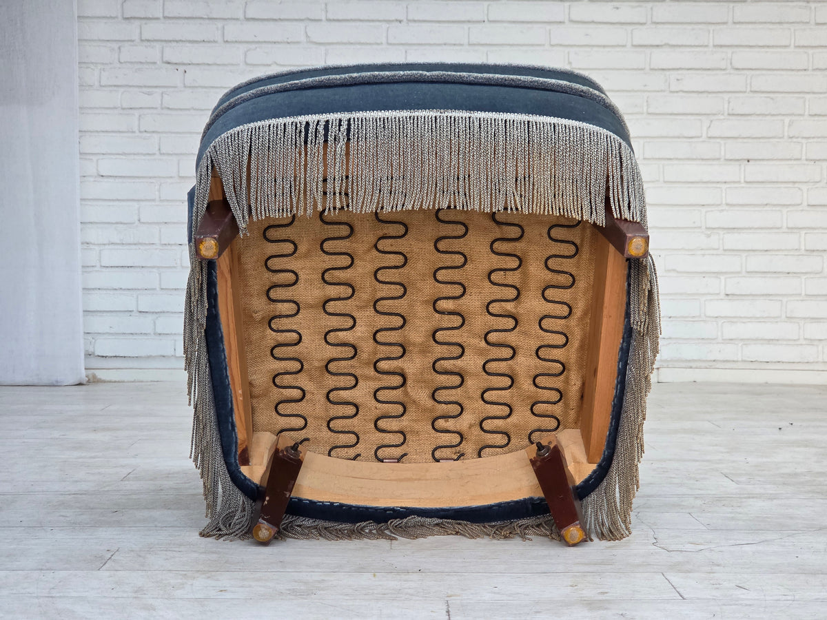 1970s, Danish armchair, furniture velour, beech wood.