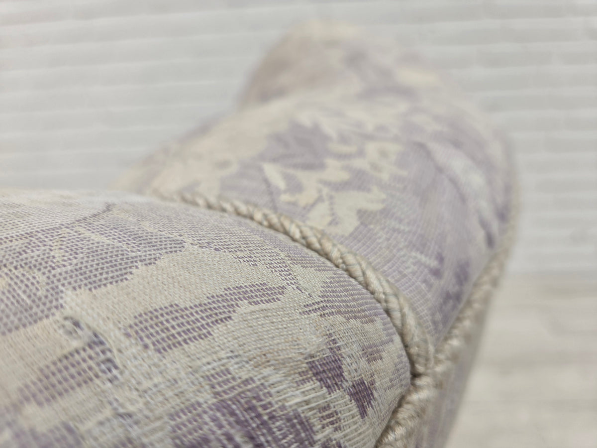 1960s, Danish armchair, furniture jacquard fabric, hand carved ash wood.