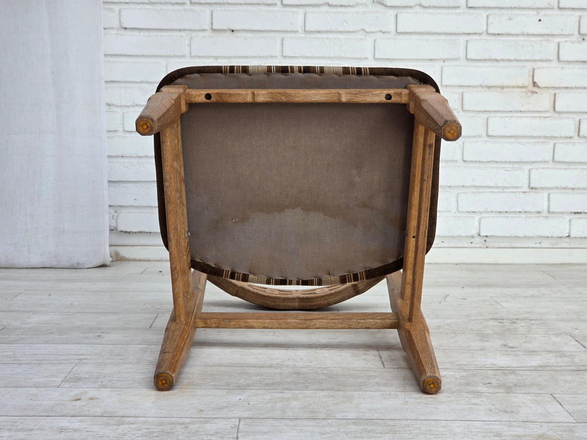1960s, Danish design by Henning Kjærnulf, set of 4 chairs, wool, oak wood.