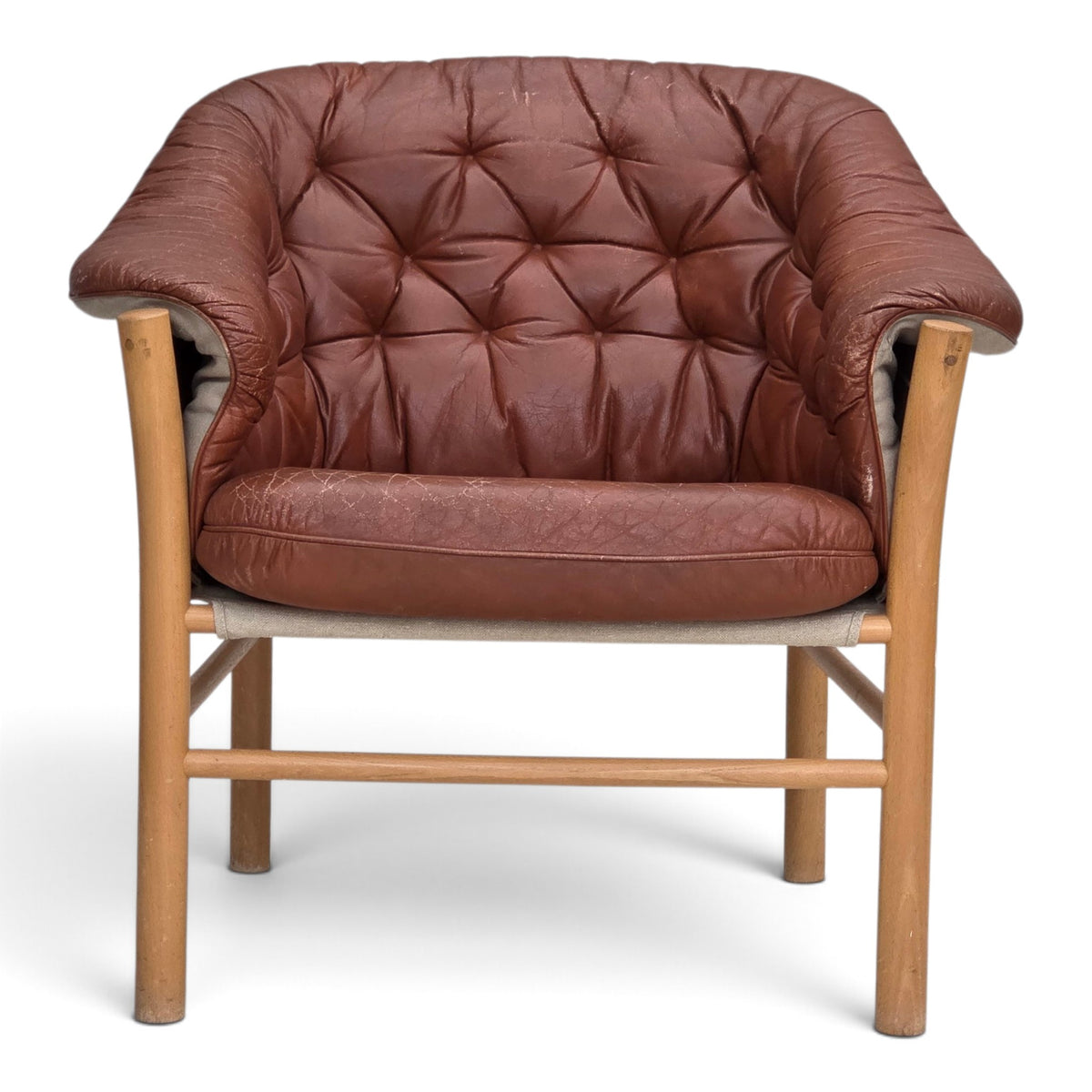 1970s, Swedish design by Gunnar Kentemo, armchair model G7 Pedro, leather.