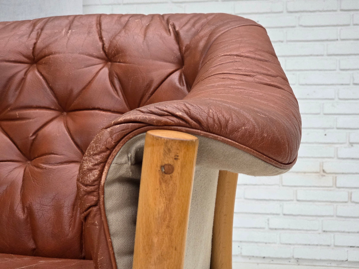 1970s, Swedish design by Gunnar Kentemo, armchair model G7 Pedro, leather.