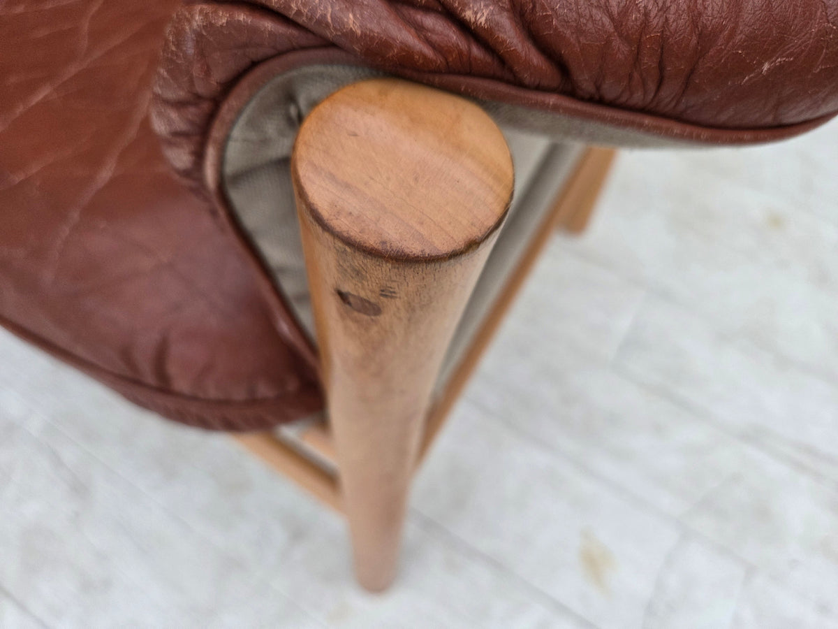 1970s, Swedish design by Gunnar Kentemo, armchair model G7 Pedro, leather.