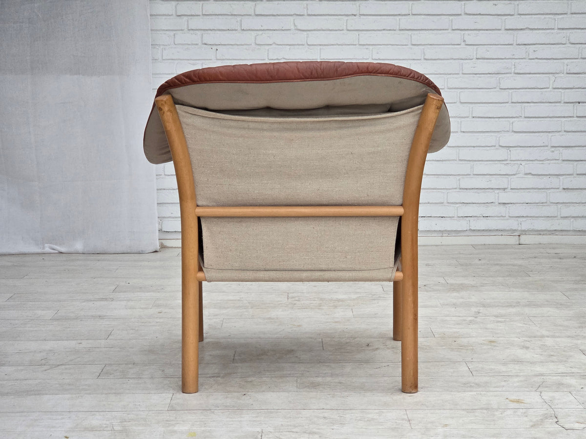 1970s, Swedish design by Gunnar Kentemo, armchair model G7 Pedro, leather.