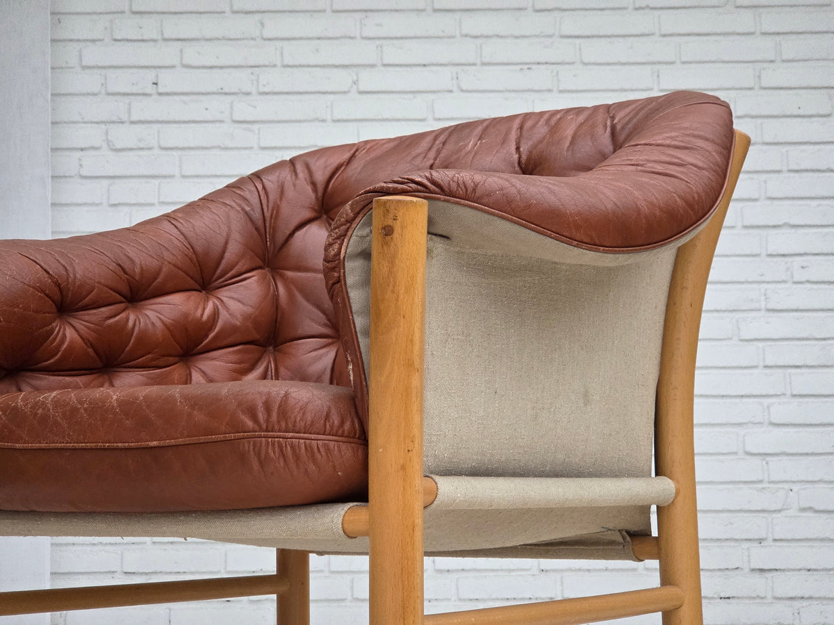 1970s, Swedish design by Gunnar Kentemo, armchair model G7 Pedro, leather.