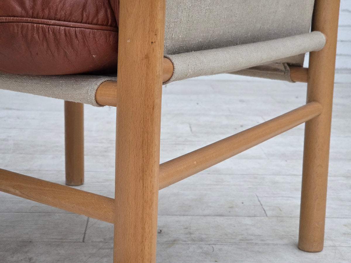 1970s, Swedish design by Gunnar Kentemo, armchair model G7 Pedro, leather.