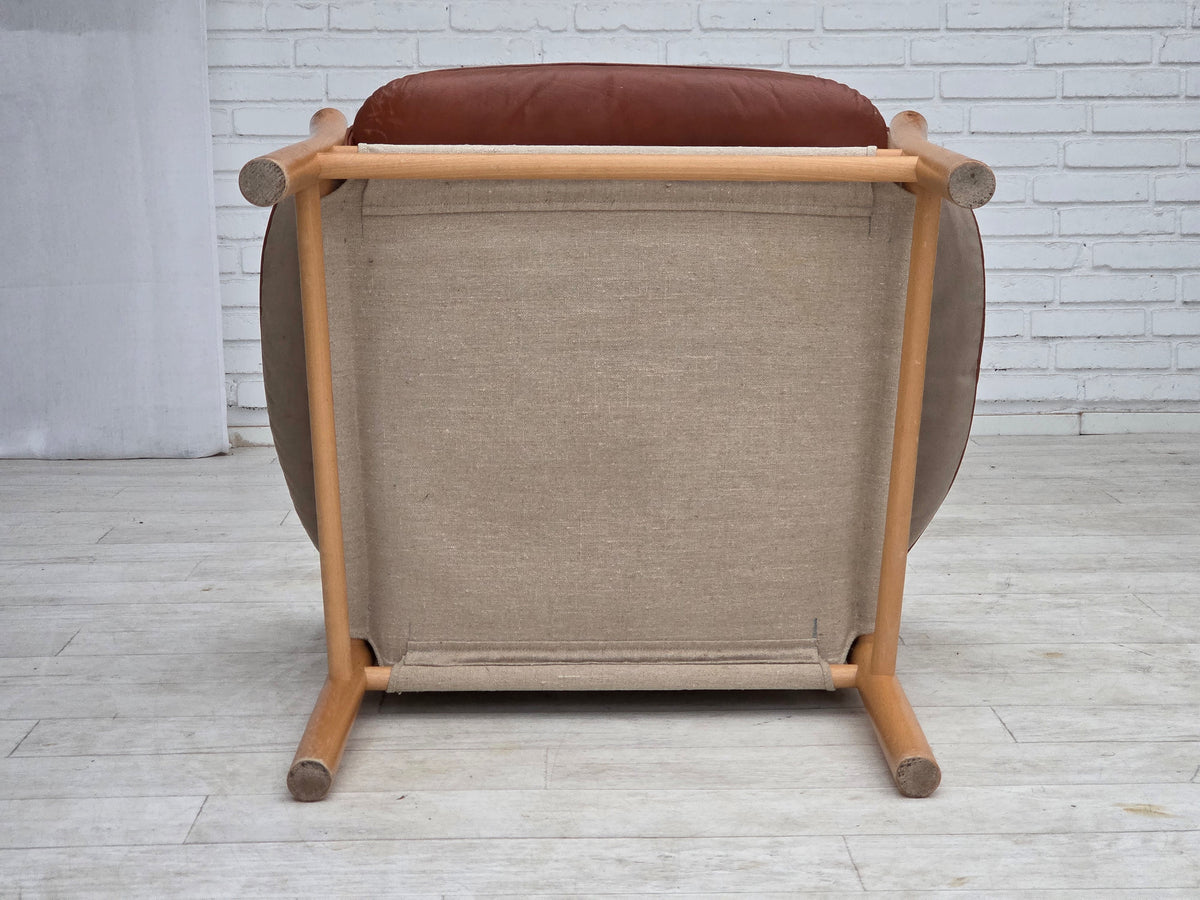 1970s, Swedish design by Gunnar Kentemo, armchair model G7 Pedro, leather.