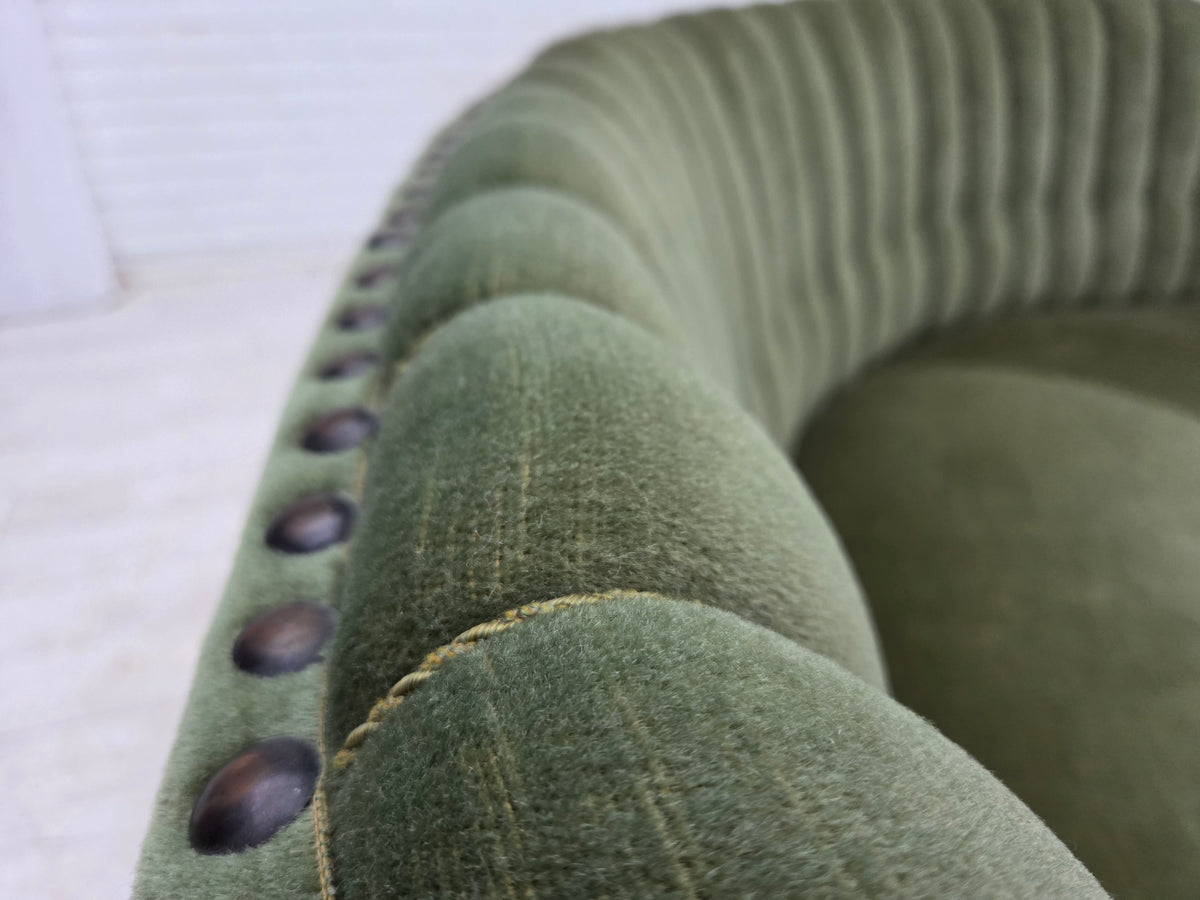 1950s, Danish 3-seater corner "Banan" sofa, furniture velour.