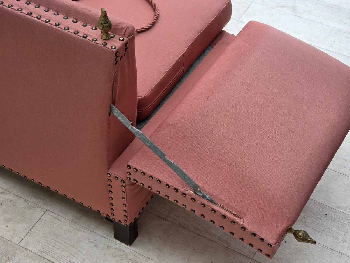 1970s, Danish 2-seater "Spanish" drop arm sofa, furniture wool.