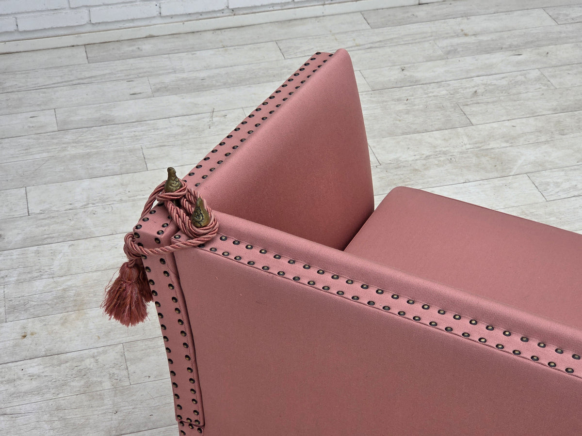 1970s, Danish 2-seater "Spanish" drop arm sofa, furniture wool.