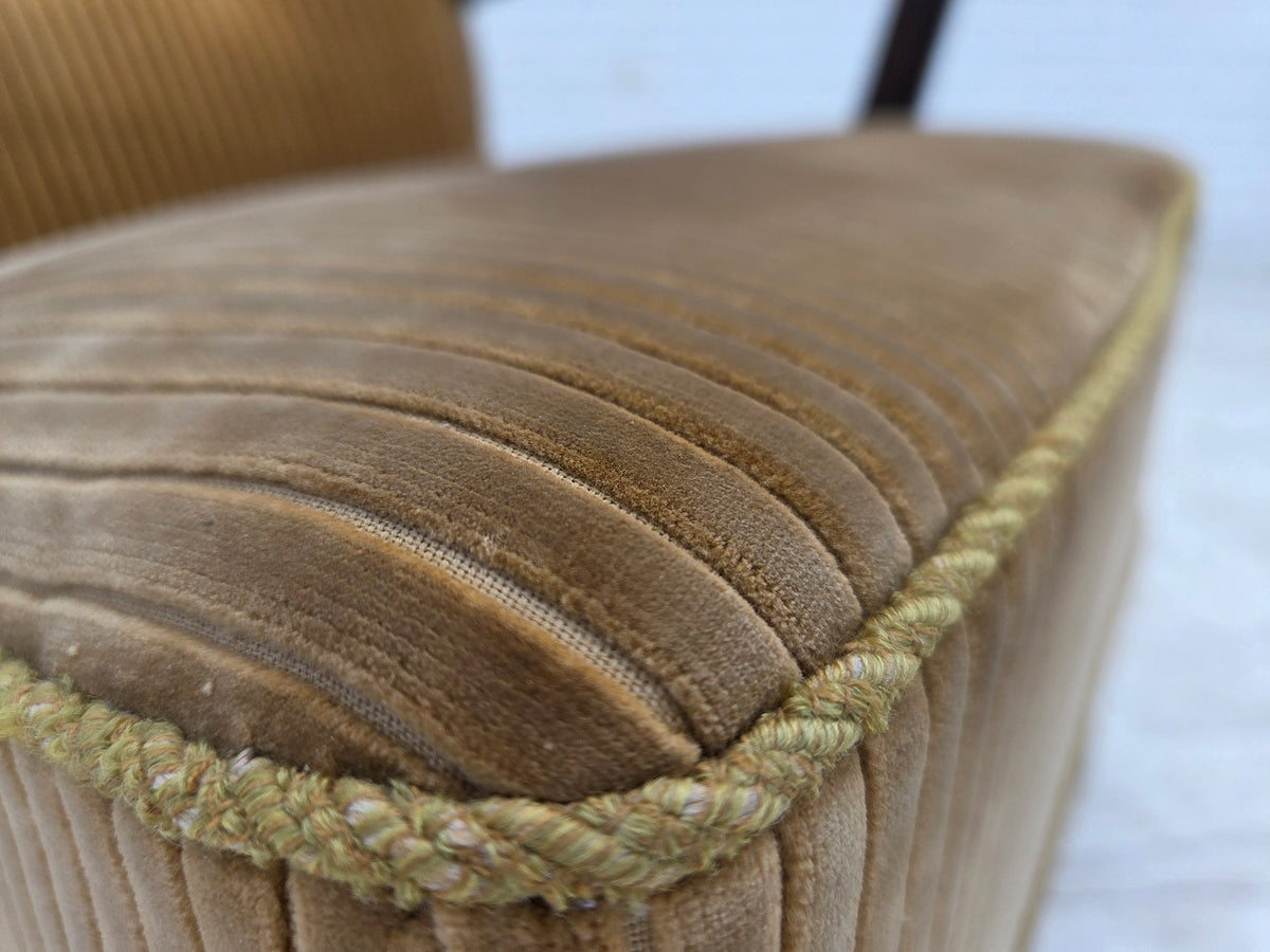 1950s, Danish armchair, furniture corduroy, beech wood.
