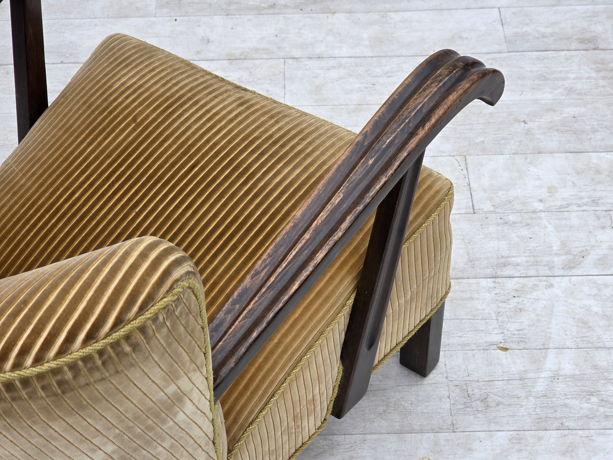 1950s, Danish armchair, furniture corduroy, beech wood.