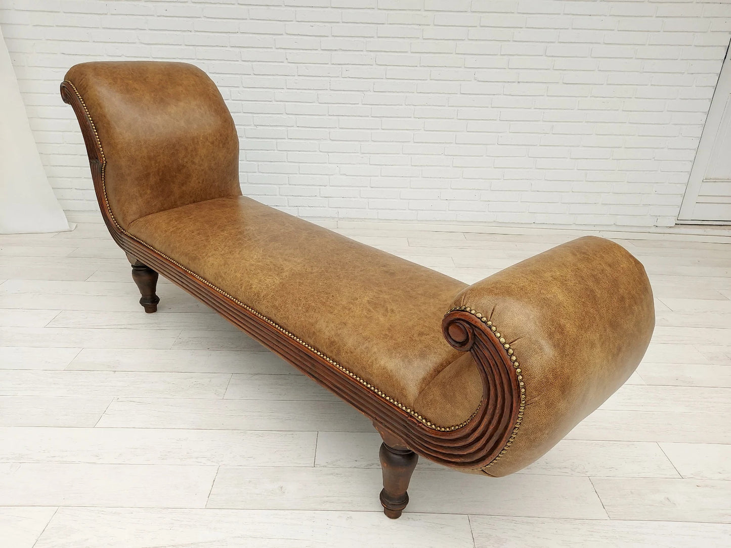 Danish antique chaise longue / daybed, early 20th century, renovated