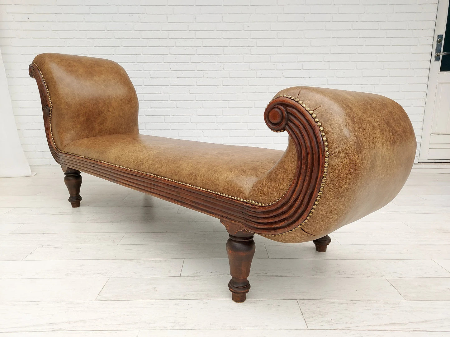 Danish antique chaise longue / daybed, early 20th century, renovated