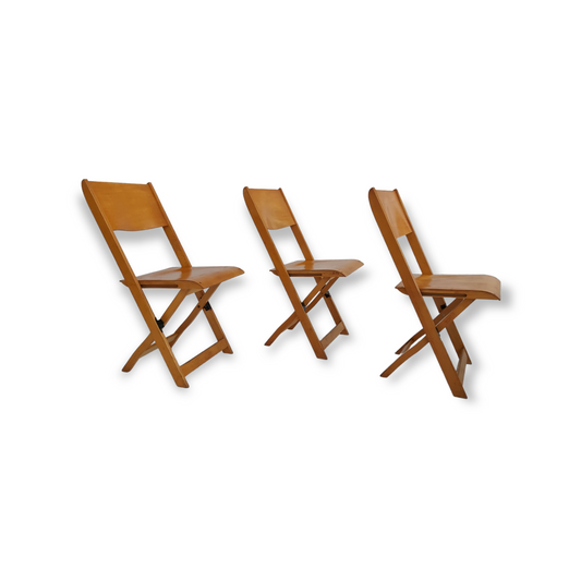 60s, Danish design, set of 3 pcs conference folding chairs, plywood.