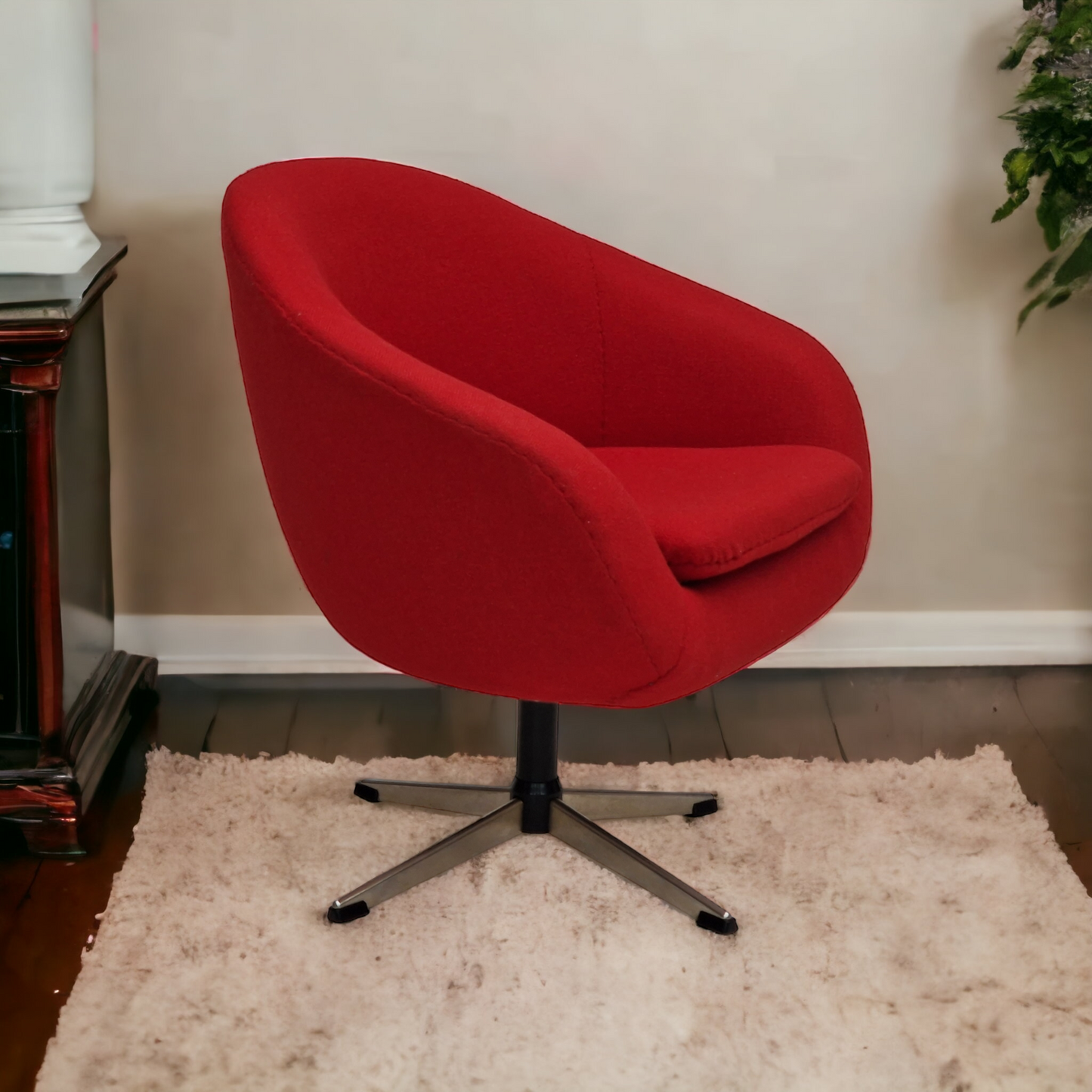 1960s, Scandinavian design by Karl Eric Klote, swivel lounge chair, furniture wool.