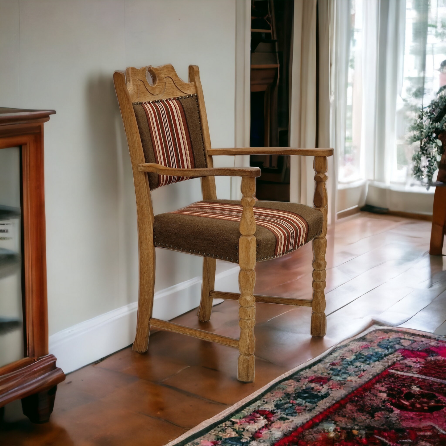 1960s, Danish design, armchair, oak wood, furniture wool.