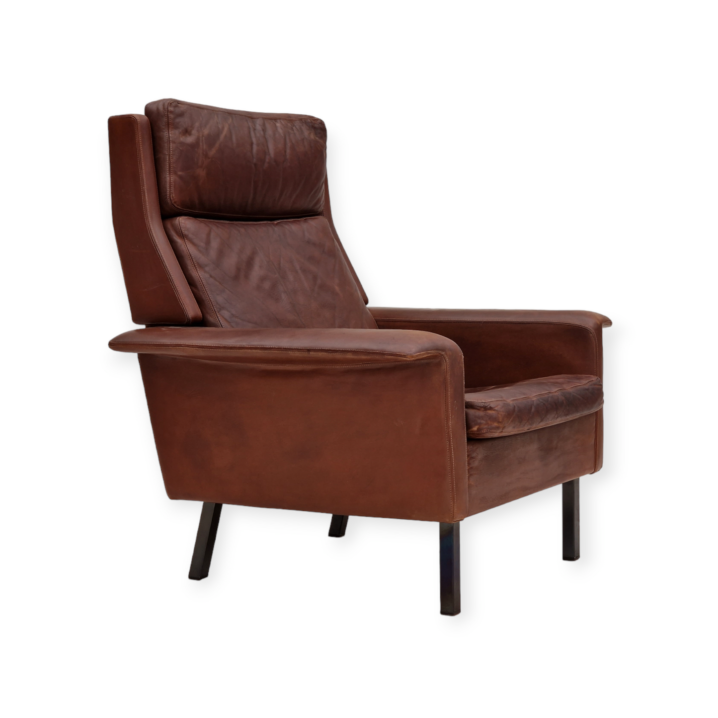 1970s, Danish design by Arne Vodder for Fritz Hansen, leather, original condition.