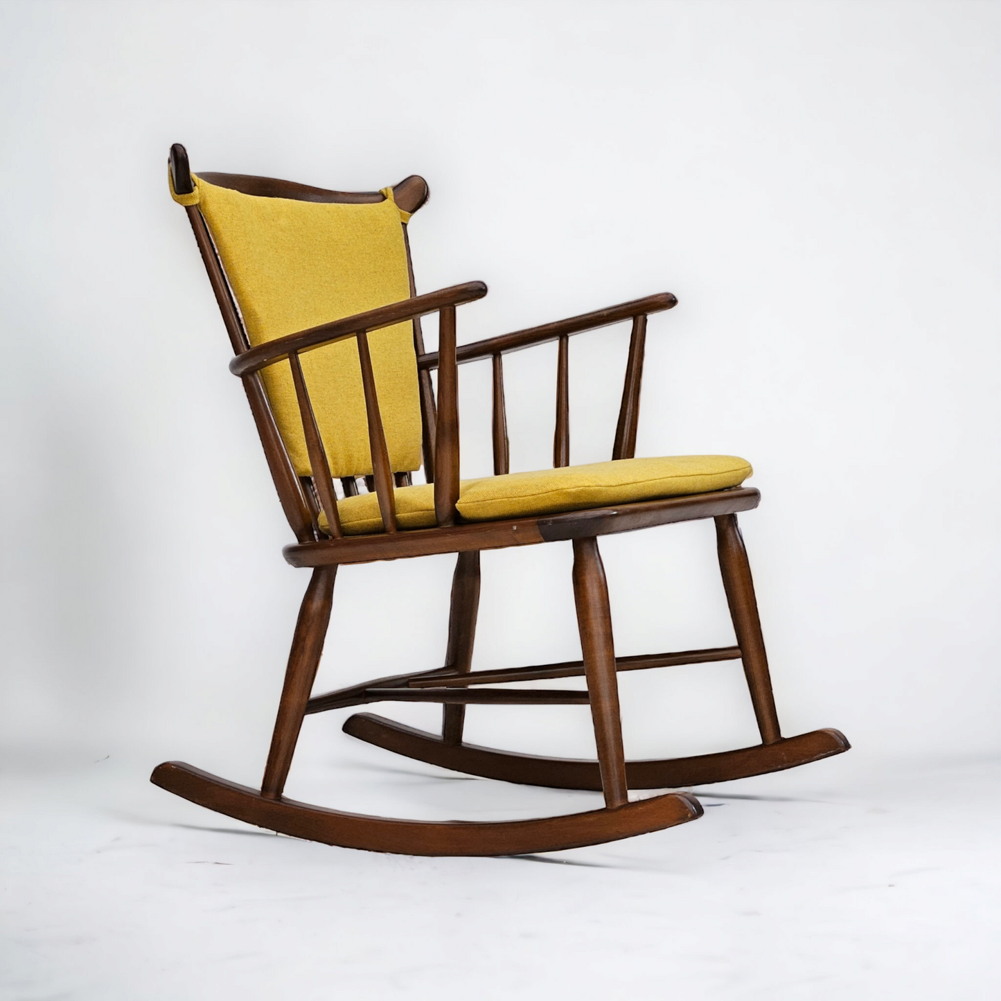 1960-70s, Danish design by Farstrup Stolefabrik, reupholstered rocking chair.