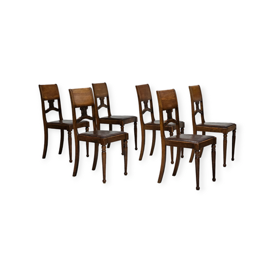 1930s, set of 6 scandinavian chairs, original good condition.