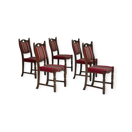 1960s, set of 5 pcs Danish dinning chairs, original good condition.