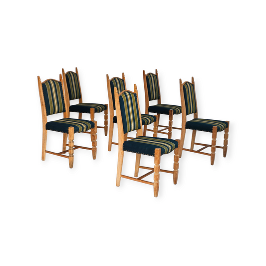 1970s, set 6 pcs of Danish dinning chairs, original good condition, furniture wool.