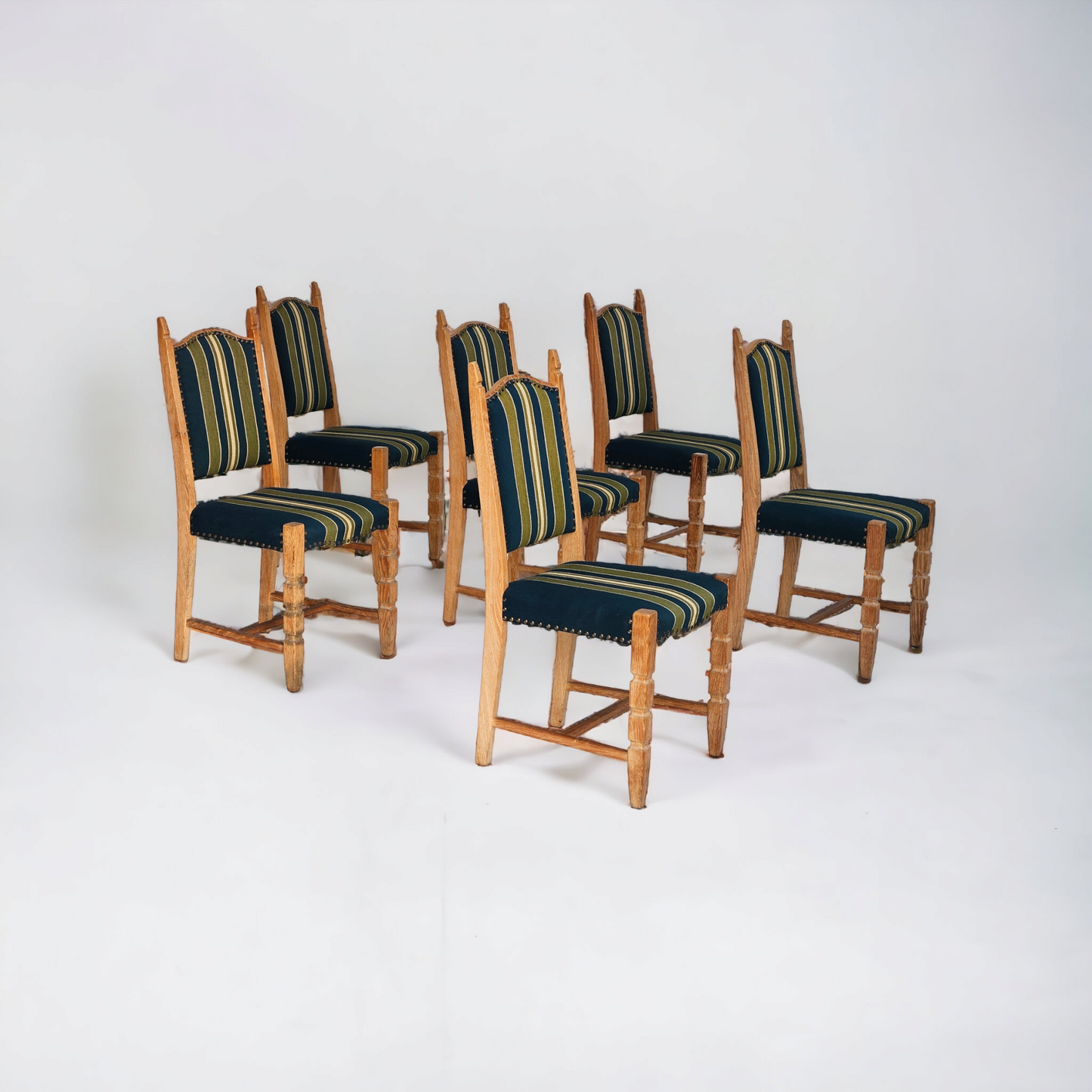 1970s, set 6 pcs of Danish dinning chairs, original good condition, furniture wool.