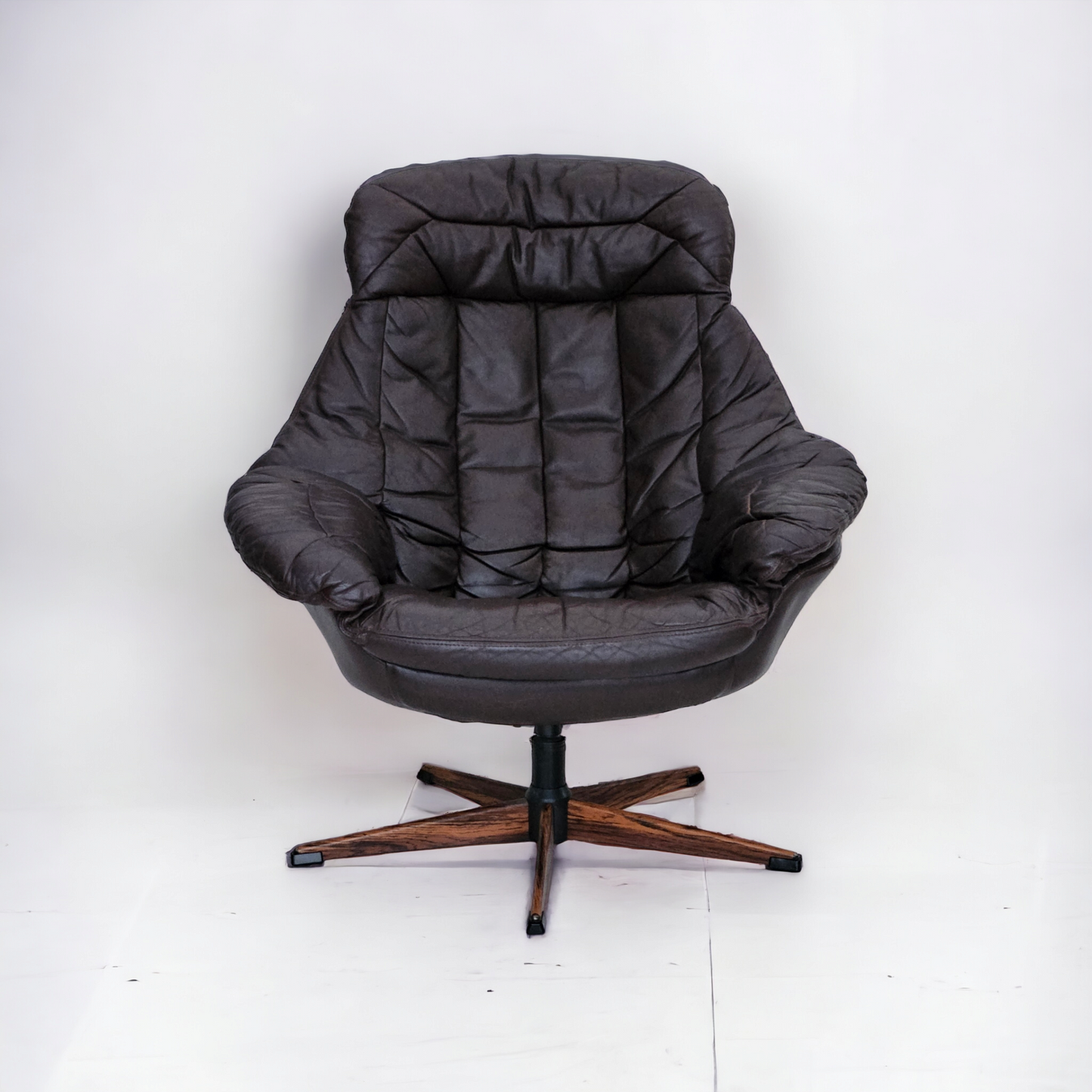 1970s, Vintage Danish leather armchair by H.W.Klein, original good condition.