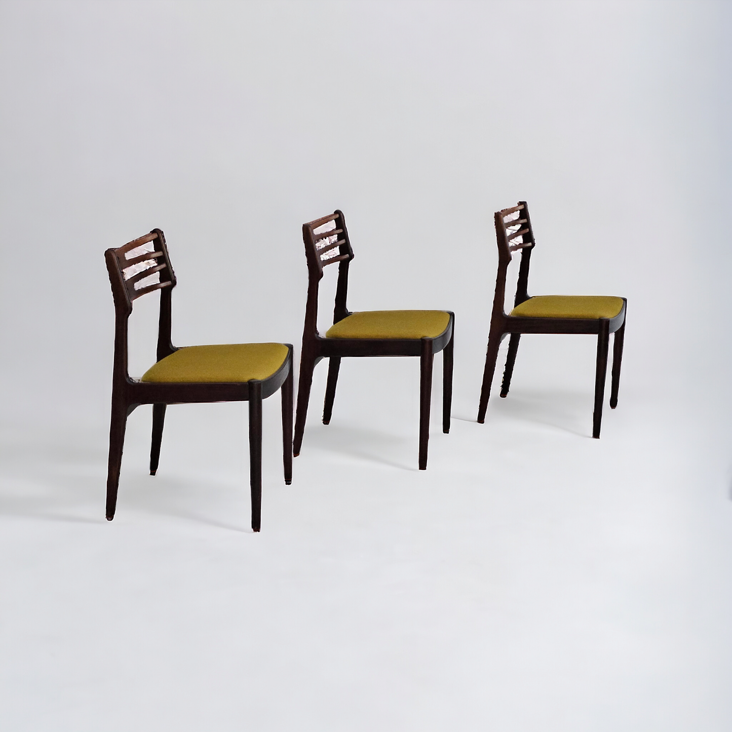 1970s, Danish design by Johannes Andersen, set of 3 dining chairs model 101, original condition.