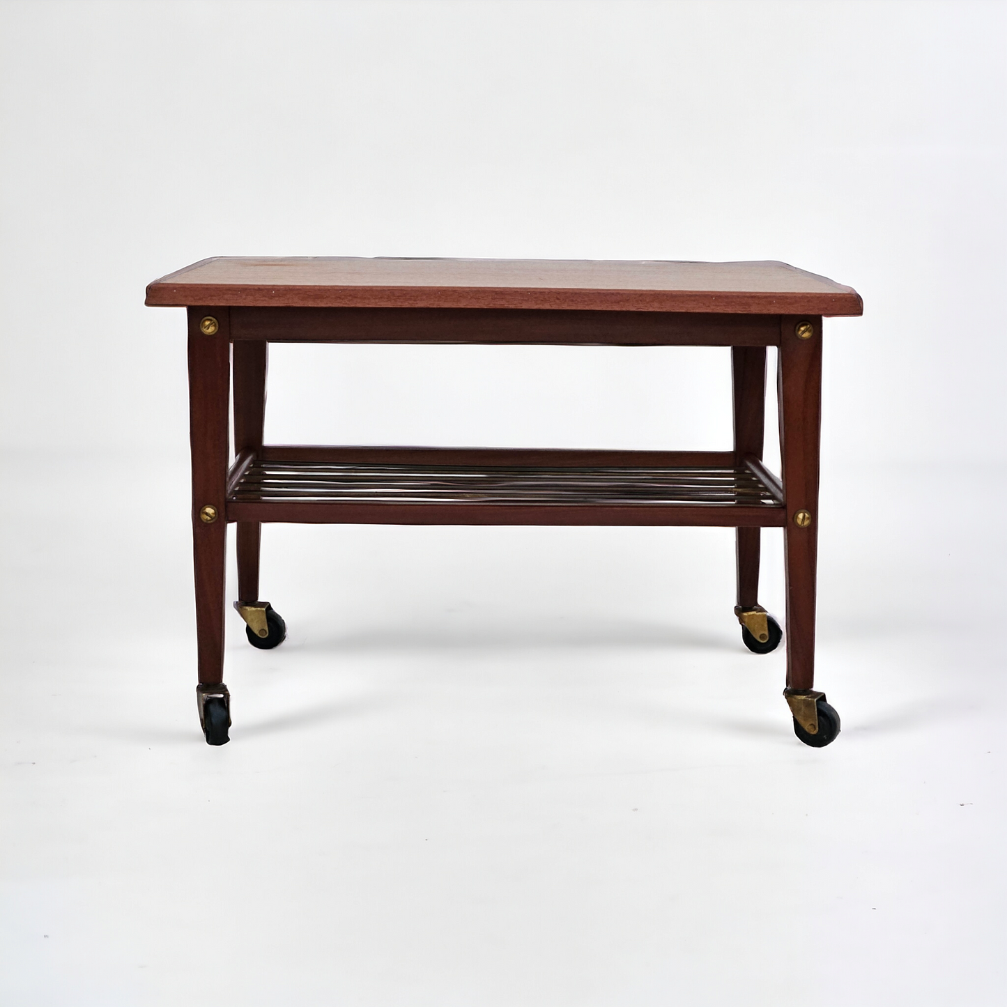 1970s, Danish coffee table, wheels, teak wood.