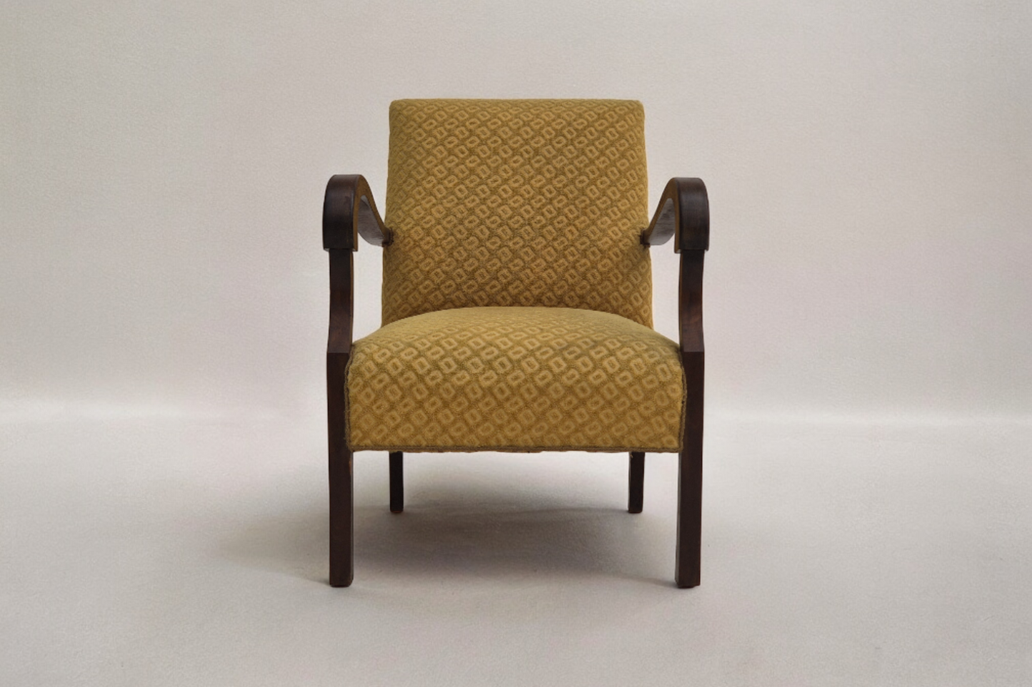 1950s, Danish design, armchair in original condition, furniture cotton/ wool fabric.