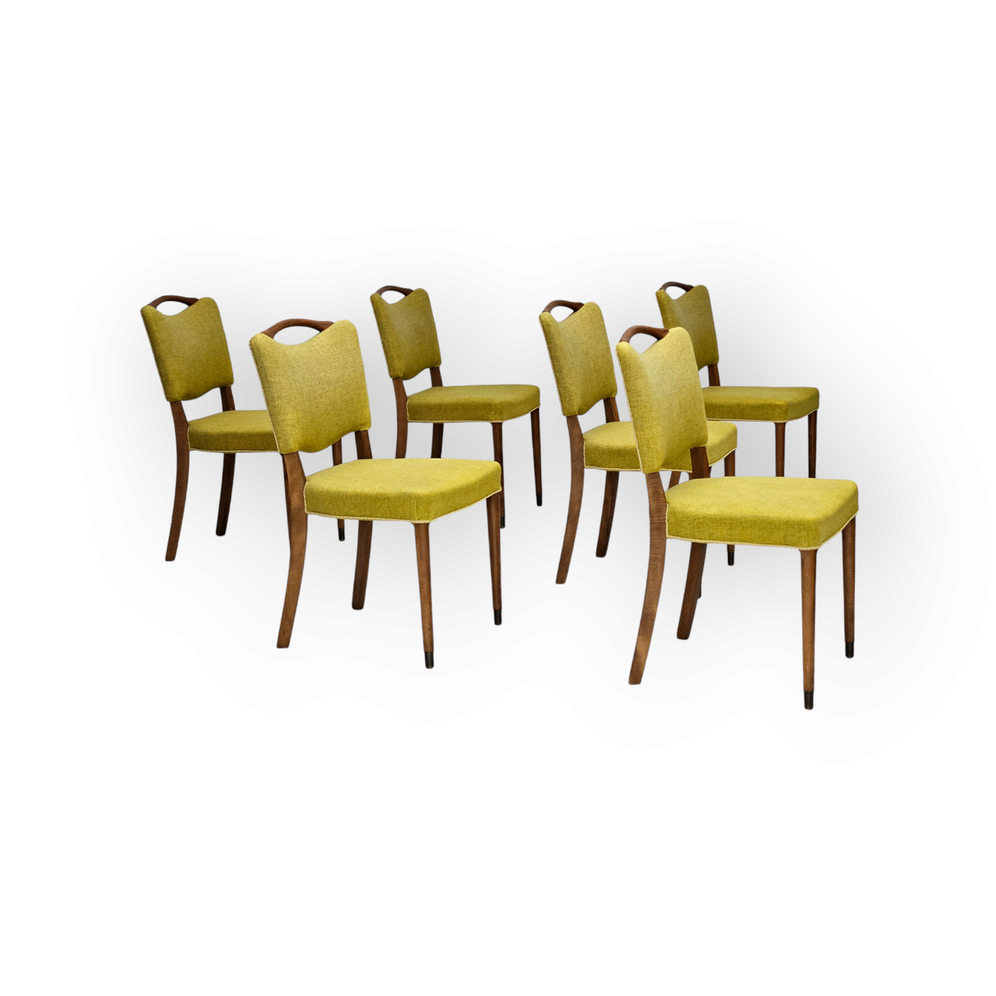 1970s, set of 6 Danish dining chairs by Slagelse Møbelværk, original condition.