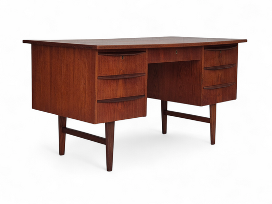 1960s, Danish teak wood desk, drawers.