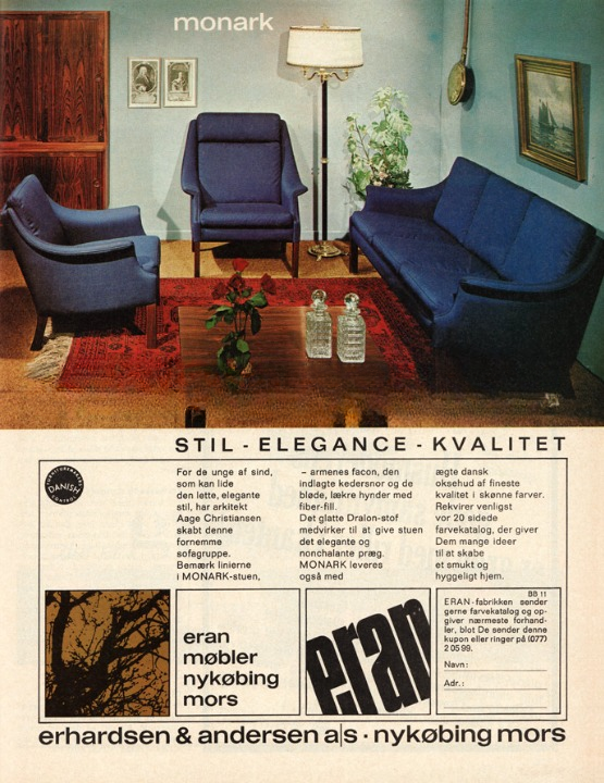 1970s, Danish design by Aage Christensen, armchair, model “Monark“, leather, teak wood.