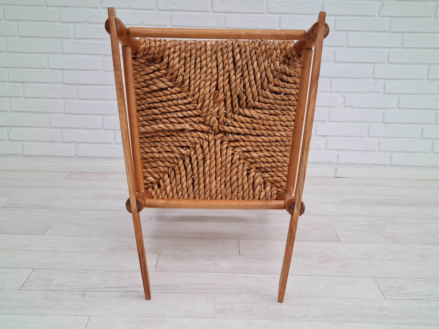 1960s, Danish design, rockingchair, oak wood, natural fiber, original condition.