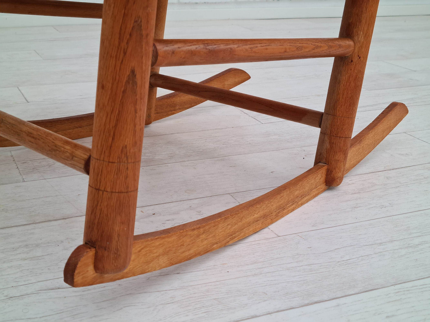 1960s, Danish design, rockingchair, oak wood, natural fiber, original condition.