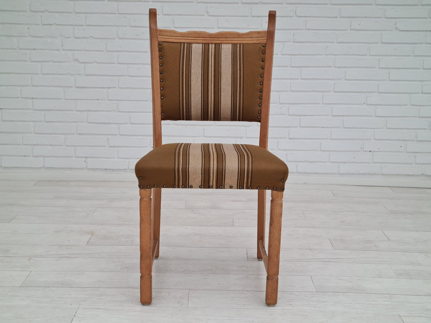 1960s, Original Danish design, Henning Kjærnulf style, set of chairs, oak wood.