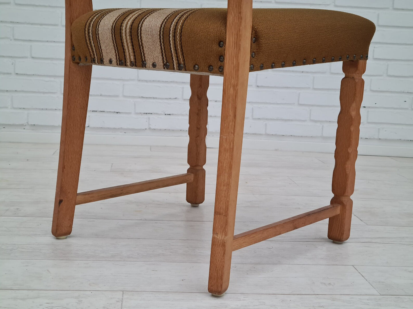 1960s, Original Danish design, Henning Kjærnulf style, set of chairs, oak wood.