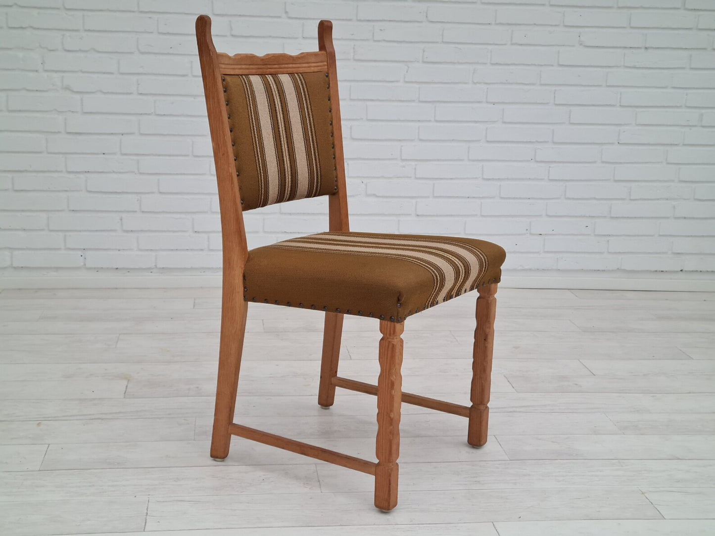 1960s, Original Danish design, Henning Kjærnulf style, set of chairs, oak wood.